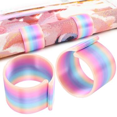 Imagem de Suporte de rolo de lona de pintura de diamante, pacote com 2, organizador de anel de lona antiderrapante mantém as telas planas e organizadas, armazenamento de anel de tela de arte de diamante