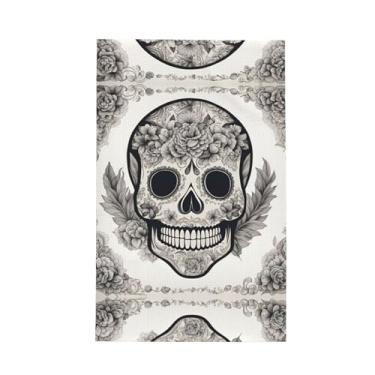 Imagem de XLLingL Toalhas de cozinha com estampa de caveira mexicana, panos de prato de microfibra, para decoração e limpeza de cozinha - 1 peça