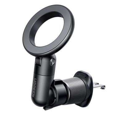 Imagem de UGREEN Suporte magnético Magsafe para carro com trava de jarrete duplo com ímã N52 de 20x, suporte de telefone de ventilação compatível com iPhone 16 Pro Max Plus 15 14 13 12