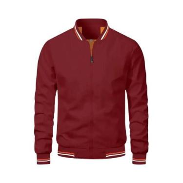 Imagem de Jaqueta masculina elegante slim fit, jaqueta outono à prova de vento e