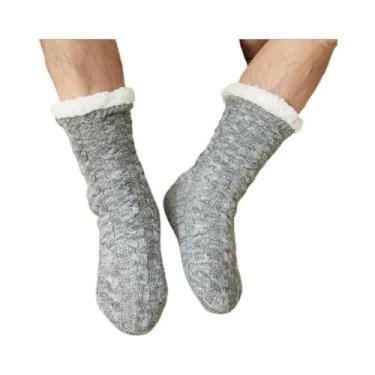 Imagem de Meias Térmicas De Algodão Para Homens, Quentes, Macias, Antiderrapante
