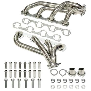 Imagem de Cabeçotes de escape de aço inoxidável polido para Ford Fairlaine Falcon Maverick Mustang Mercury Comet Mercury Cougar 260 289 302