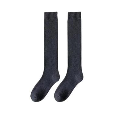Imagem de Meias Térmicas Longas De Algodão Para Inverno Femininas, Respirável, E