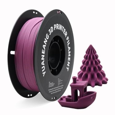 Imagem de YUANEANG Filamento de impressora 3D PLA roxo fosco 1,75 mm, carretel de 1 kg, acabamento fosco suave não reflexivo, precisão de ± 0,03 mm, baixa deformação e impressão fácil, ideal para modelos