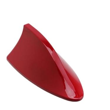 Imagem de Antena aérea de barbatana de tubarão para montagem no teto do carro, rádio automático, amplificador de sinal de antena AM FM (vermelho)