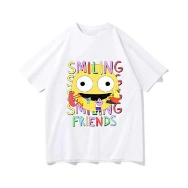 Imagem de Camiseta Feminina De Verão Com Estampa De Desenho Animado Amigos Sorri