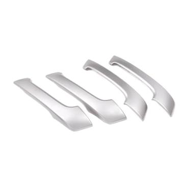 Imagem de Abs Fibra De Carbono Carro Interior Maçaneta Da Porta Capa Guarnição Adesivos Compatíveis Com Toyota Land Cruiser Prado 150 2010-2018 Acessórios Interiores(Silver)