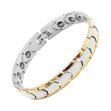 Imagem de Pulseira Esportiva Masculina De Aço Titânio Com Terapia Magnética, Des