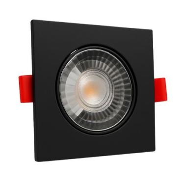 Imagem de Spot Led Quadrado 5W Branco Quente 3000K Preto - Luz Aconchegante e De