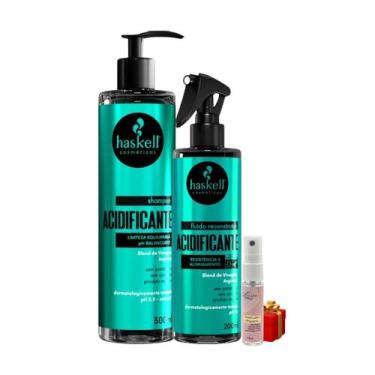 Imagem de Kit Acidificante 1 Shampoo 300ml 1 Fluído 200ml Haskell + Presente Lou