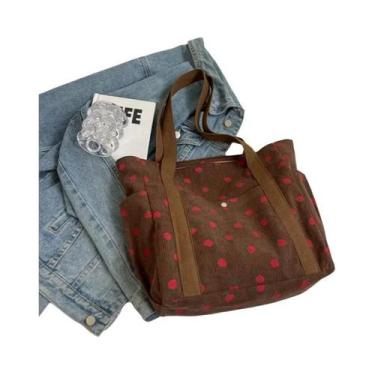 Imagem de Bolsa Tote De Corduroy De Grande Capacidade Para Mulheres, Bolsa De Om