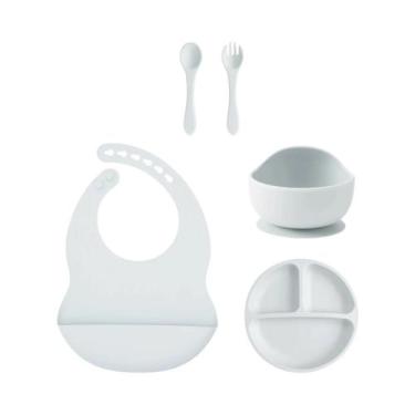 Imagem de Conjunto De Alimentação Para Bebês Em Silicone Com 5 Peças, Prato Com 