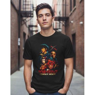 Imagem de Camiseta Anime Série Cowboy Bebop Manga Curta Algodão - NoBrand, Preto