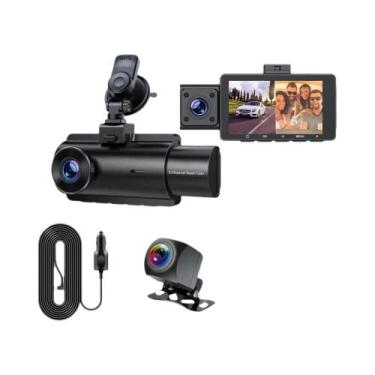 Imagem de Câmera Veicular WiFi De 3 Canais 2K+1080P Com GPS E Tela IPS De 3.0 Po