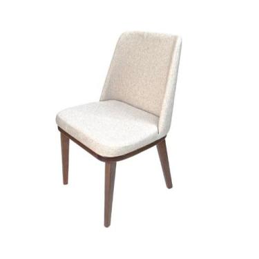 Imagem de Cadeira de Jantar Londres Revestida em Tecido Linho Bege - Personal Mo