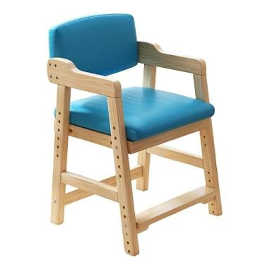 Imagem de Cadeira de estudo de madeira maciça ajustável – Cadeira infantil de jantar e escritório para uso doméstico, perfeita para desktops no escritório, design durável e confortável