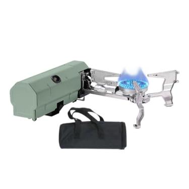 Imagem de Fogão de acampamento portátil | Queimador de fogão de acampamento portátil dobrável - pequeno fogão à prova de vento, acessórios de cozinha para mochila, caminhadas, churrasco