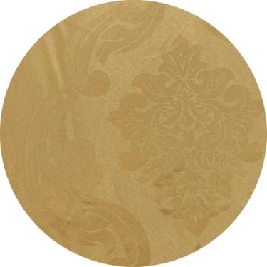 Imagem de Tecido Jacquard Jacar Medalhão Adamasco ou Adamascado Brocado 2,80 Metros de Largura Para Toalha de Mesa, Cortina, Forrar Almofada Cadeira Sofá 1 metro (Dourado037)