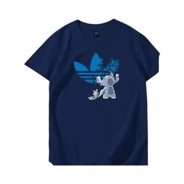 Imagem de Camiseta Unissex De Manga Curta Disney Stitch Tamanho Grande Algodão S