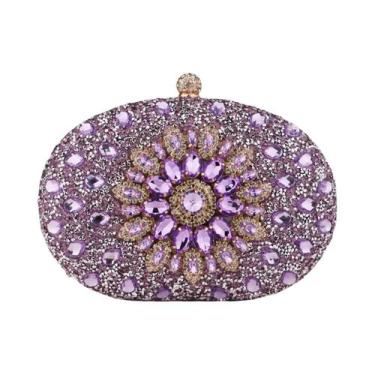 Imagem de Bolsa De Noite Com Strass De Diamante, Clutch De Metal Com Corrente, B