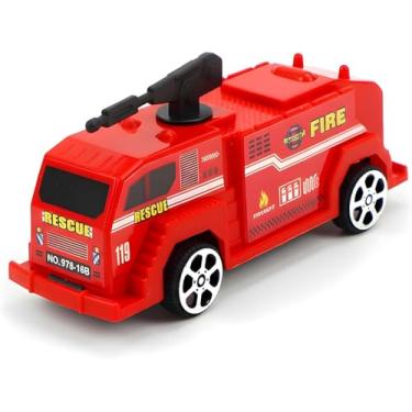 Imagem de Carrinho de Bombeiro Movido a Fricção - Carro Caminhão de Brinquedo Presente Infantil Para Crianças Menino e Menina