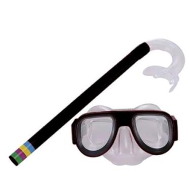 Imagem de Kit Snorkel e Máscara de Mergulho Infantil, Respirador Incluído, Cor Aleatória