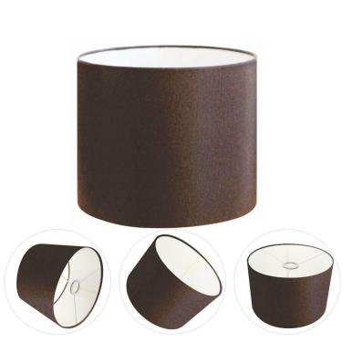 Imagem de Cúpula Abajur E Luminária Cilíndrica Vivare Cp-7014 ø35x21cm - Bocal Nacional Café