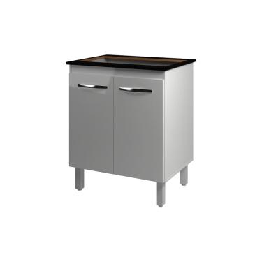 Imagem de Balcão Armário de Cozinha  Para Fogão Cooktop 5 Bocas Fran Mobília Decor Branco