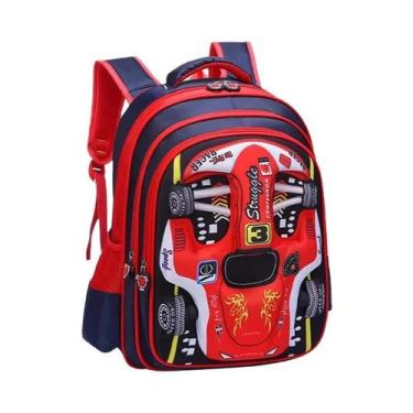 Imagem de Mochila 3D À Prova D'Água Leve Em Vermelho E Azul Para Meninos E Menin