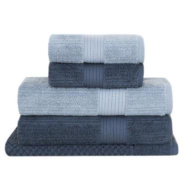 Imagem de Kit Jogo de Toalhas Buddemeyer 5 Peças Banho Rosto e Piso Fio Penteado