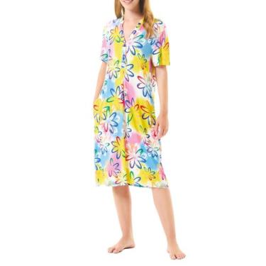 Imagem de Vestido Viscose Manga Curta Aberto - Lohe, Amarelo, M