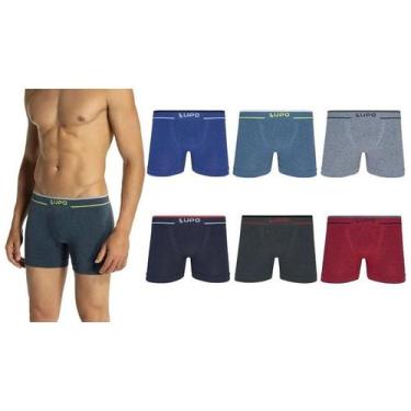 Imagem de Kit 6 Cuecas Lupo Boxer Fio Texturizado Microfibra, P, Variadas