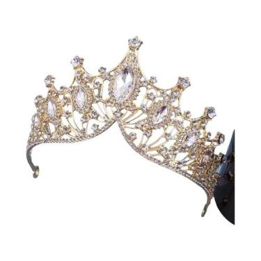 Imagem de 1pc noiva strass coroa tiara barroco atmosfera de luxo liga coroa fest