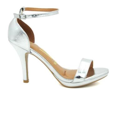 Imagem de Sandália Vizzano Salto Fino Social Casual 6210.455 Feminina, 35, Prata