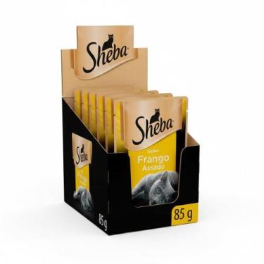Imagem de Kit Ração Úmida Sheba Sachê para Gatos Adultos Sabor Frango Assado 20 