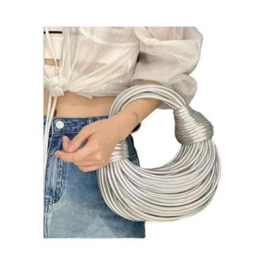 Imagem de Bolsa De Mão Feminina De Luxo Chic Com Corda Trançada E Nó, Estilo Y2K