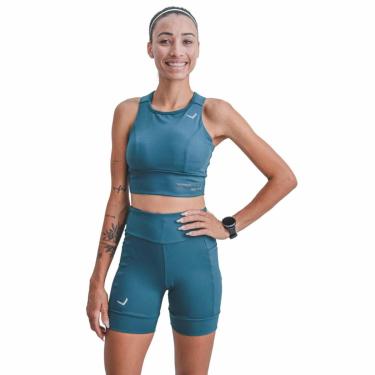 Imagem de Top Feminino Indrills Fitness Com Compressão e Bolso Para Corrida ou Treino Academia Green Garden-Feminino