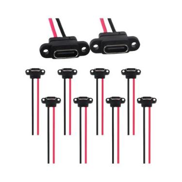 Imagem de Conector Fêmea USB-C Tipo-C 2 Pinos SMD SMT Com Porta De Carregamento 