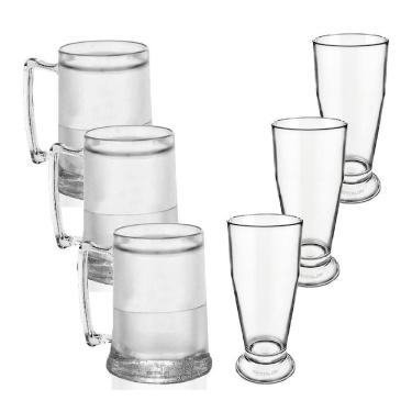 Imagem de Kit 3 Canecas Gel E 3 Taças Tulipa Acrílico Krystalon