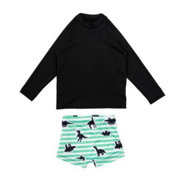 Imagem de Conjunto Blusa + Sunga Infantil Menino Praia Proteção Solar - Fabricaç