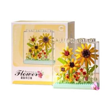 Imagem de Caixa De Flores Dos Sonhos Para Meninas, Blocos De Montar, Buquê Etern