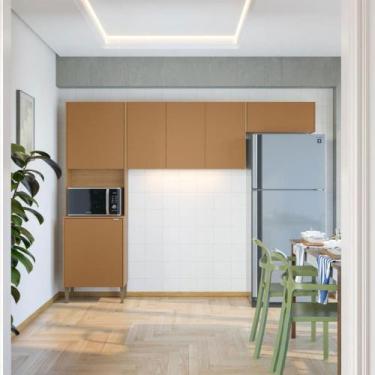 Imagem de Cozinha Compacta Soul 6 Portas Freijó/Caramelo - Kits Paraná, Marrom C