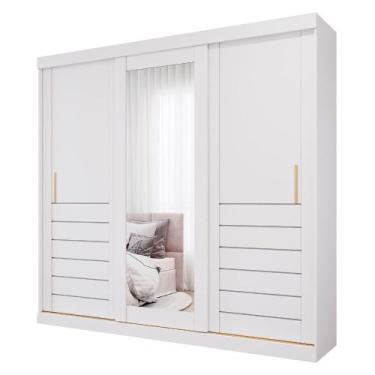 Imagem de Guarda Roupa Maite 3 Portas Correr Espelhos MDF - Panan, Branco