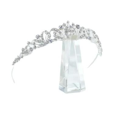 Imagem de Coroa de noiva feminina, coroa de rainha princesa bola de aniversário 