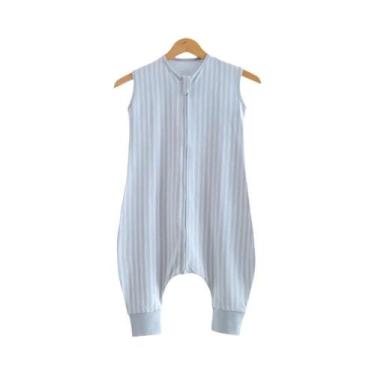 Imagem de Saco De Dormir Infantil De Verão Em Algodão Fino Com Listras E Pernas 