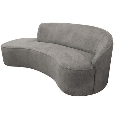Imagem de Sofá Curvo 03 Lugares 180cm Eron Braço Esquerdo Poliéster Cinza Claro - Nexta Casa