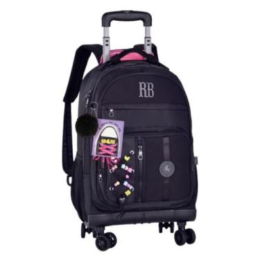 Imagem de Mochila Rebecca Bonbon de Rodinhas Mala Viagem Escolar Kids Cor:Preto,