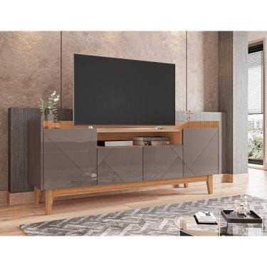 Imagem de Rack Adria 1.60 Cinza Perola/Noce - Casa D Móveis