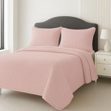 Imagem de Kit CobreLeito Colcha Queen 3 Peças Micro Percal 200 Fios Arcos Dupla 