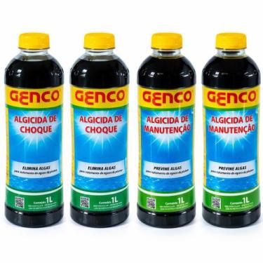 Imagem de KIT 2 GENCO ALGICIDA MANUTENCAO e 2 GENCO ALGICIDA CHOQUE